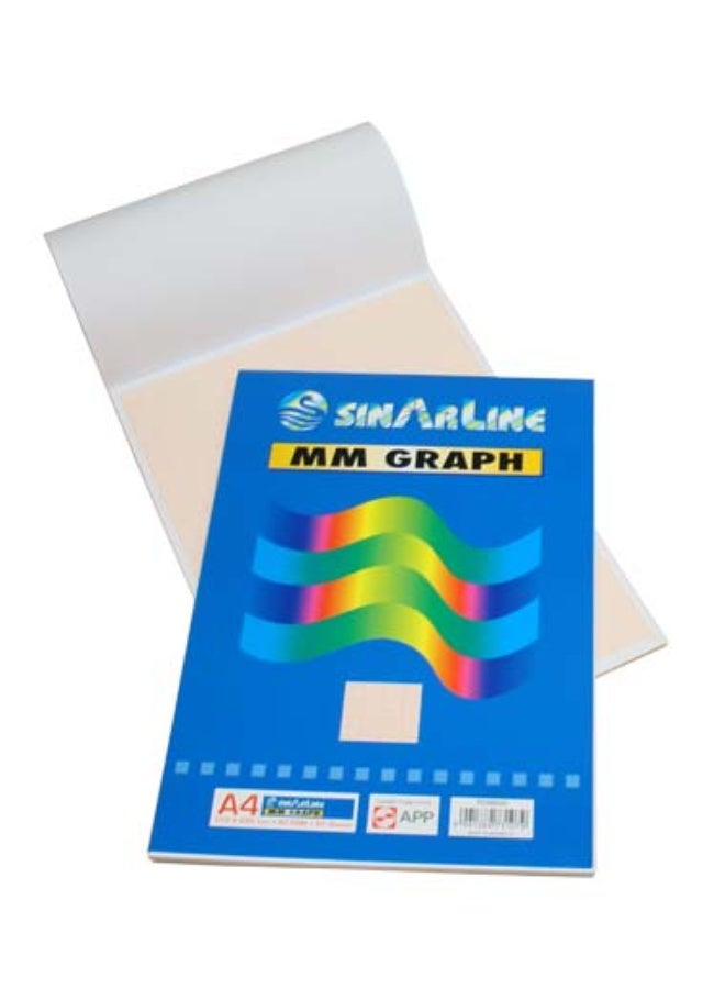 SINARLINE - Graph Paper Pads - 50 Sheets - A4 Size - Pack of 10